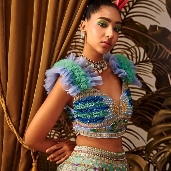 Payal and Zinal Sovreign of Leopard Lehenga. - Picture 1 of 5